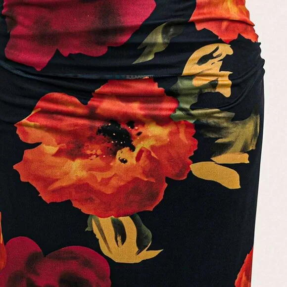 Long Straight Floral Skirt – Bold & Beautiful | Size 12 - Picture 2 of 6
